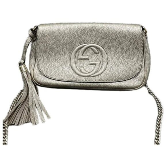 Gucci Soho Gold Metallic Shoulder Bag 468-082625 - Picture 1 of 16